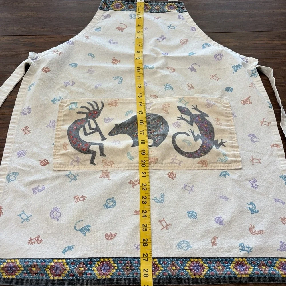 Vintage Kokopelli Apron Southwestern Aztec Print Cottage Kitchen Decor